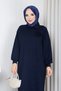 Women's Patterned Rose Detailed Mercerized Knitwear Dress - 6