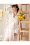 Waffle 100% Cotton Hooded Bathrobe – White - 2