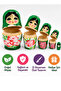 Wooden Matryoshka Doll Set of 5 – Nesting Russian Dolls Hand Painted Decorative Toy Gift - 5