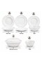 12 Pcs Melamine Dinnerware Set for 4, 10 Inch Deep & Flat Plates, 8.5 Inch Bowls, 5 Inch Bowls & Covered 10 Inch Serving Bowl, White - 2