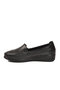 Black Genuine Leather Anatomical Comfortable Sole Side Elastic Women's Casual Shoes 9120 - 2
