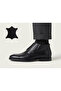 Genuine Leather Lace-Up Zippered Boots Men's Shoes