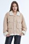 Women's Double Pocket Fur Lined Corduroy Coat - 7