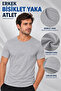 Men's Crew Neck Short Sleeve Undershirt (Tutku Authorized Seller) 40% Cotton 60% Polyester 1 Piece - Gray - 2