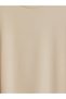 Beige Plus Size Crew Neck Women's T-Shirt - 2