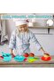 Deluxe Kitchen Gift Playset for Kids 16-Pieces Pretend Cooking Toy Set with Pots, Pans, Utensils, Plates & Cups Educational Role Play - 4