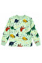 Boy's 100% Cotton Green Dinosaur Patterned Long Sleeve Pajama Set - 3
