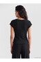 Vizyon New Season Black Crew Neck Women's T-Shirt - 4