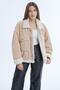 Women's Double Pocket Fur Lined Corduroy Coat - 2