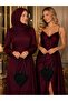 Black Color Heart Model Stoned Material Design Evening Dress Clutch Chain Strap Hand-Held Wedding Engagement Evening Bag - 3
