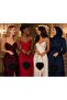 Black Color Heart Model Stoned Material Design Evening Dress Clutch Chain Strap Hand-Held Wedding Engagement Evening Bag - 2