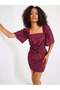 Rochie mini, bordo - L