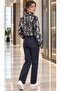Women's 100% Cotton Poplin Fabric Foil Printed Shirt Stylish Patterned Long Sleeve Classic Blouse 3 Color Options - 7