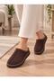 Women's Brown Thick Sole Fur Lined House Slippers Home Shoes - 4