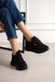 Ljn-6026 Thick Sole Stone Suede Laced Sports Shoes