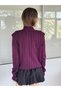 Maisie Ruffle Detailed Pearl Buttoned Knitwear Cardigan Women's Plum - 6
