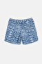 White-Indigo Ethnic Patterned Mid-Shorts - 2