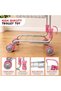 Kids Shopping Cart Toy, Foldable Metal Trolley with Child Seat, Pink, Pretend Play Supermarket Basket for Girls - 6