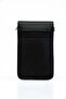 Black Women's Strap Phone Magnet Cover Faux Leather Bag - 4