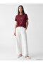 Lcw Everyday Burgundy Bowknot Sequined Soft Touch Women's T-Shirt - 2