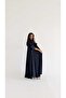 Mwt2037 - Navy Blue Abaya with Navy Blue Embroidery - 2