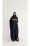 Mwt1256 - Navy Blue Jacquard Abaya - 7