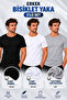 Men's Crew Neck Short Sleeve Undershirt Undershirt (Tutku Authorized Seller) Set of 3 – 1 Black + 1 White + 1 Gray