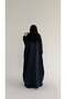 Mwt1256 - Navy Blue Jacquard Abaya - 5