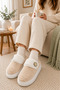 Women's Button Detailed, Soft, Plush, Washable Home Slippers, High Thick Sole, Warm Home Slippers - 4