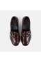 Women's Bitter Brown Crocodile Printed Leather Loafer with Metal Buckle - 6