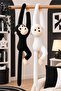 Fan Black and White Dual Long-Legged Hands Clinging Monkey Plush Toy Gift for Lover Couple Monkey - 3