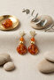 Acrylic Design Handmade Heart Earrings - 2