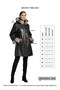 Black Hillary Wide Cut Inside Fabric Double-Sided Hood and Sleeve Fur Women's Genuine Leather Coat - 7