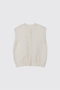 Girl's Sleeveless Knitwear Ecru Cardigan