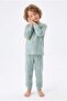 Boy's Lion and Crocodile Printed 100% Cotton Interlock Fabric Long Sleeve Pajama Set - 3