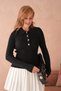 Polo Collar Stone Detailed Gold Button Ribbed Knit Sweater Aw26Kz00063 - 3