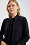 Matte Satin Shirt with Hidden Buttons - 4