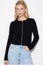 Women's Black Double Zipper Sleeve Detailed Knitwear Cardigan 2796 60286474 - 5