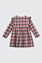 Baby Girl Plaid Patterned Ecru Dress - 2