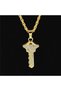 Gold Color Necklace with Stone Embellished Key Figure – Elegant Necklace with Shiny Stone Detail 315L Steel - 2