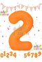 2 Years Old Orange Color Neon Two Number Foil Balloon 40Inch 100cm 1 Piece Helium Flying Party Celebration Balloon