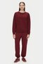 Sunniva Burgundy Crew Neck Cotton Embroidered Loose Fit Women's Sweatshirt - 2
