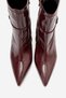 Andora Burgundy Crinkled Patent Leather Women's Heeled Boots - 3