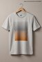 Gray Men's Gradient Tape Printed Crew Neck T-Shirt - 4