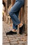 Women's Black Fur Lined Suede Textured House Slippers 3 cm Bynduggmtf01 - 2