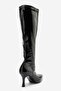 Dorado Black Wrinkled Patent Leather Women's Heeled Boots - 7