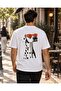 White Oversize Dalmatian Printed Men's T-Shirt - 4