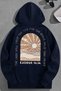 Unisex 3 Thread Cotton Navy Blue Exodus Loose Fit Sweatshirt Hoodie