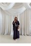 MWT2112 - عباية كريب مع تطريز خفيف من الأمام -Crepe Abaya with Front Embroidery