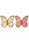 Pink White Gold Detailed Butterfly Balloon Ornament 42-Pack - 2